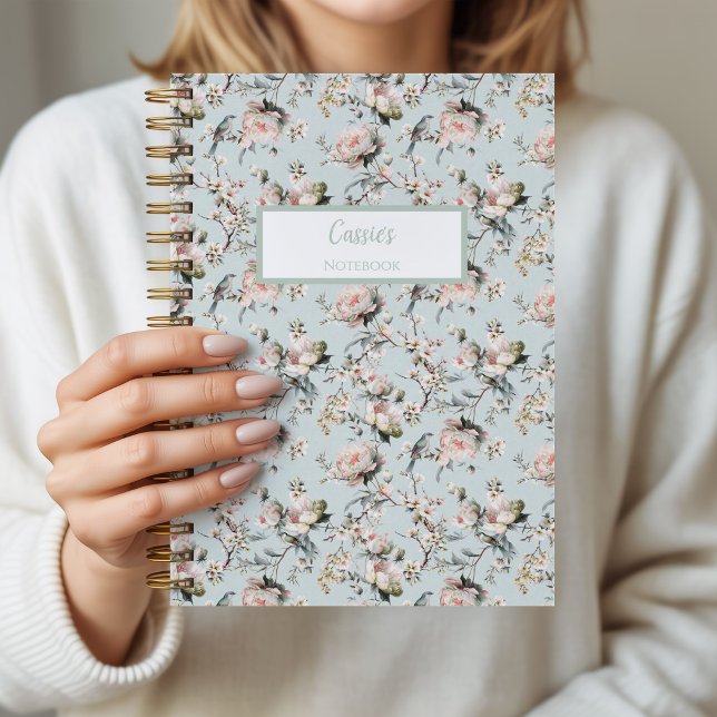 Bird in Blossom Personalised Journal Notebook (Bird Blossom Notebook)