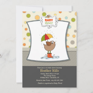 Bird in Boots Shower Invitation