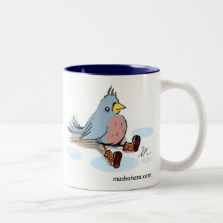 Bird in Boots Two-Tone Coffee Mug