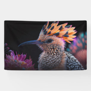 Bird in colourful banner