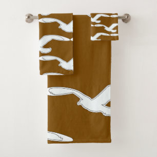 Bird In Flight Bath Accessory Brown Towel Set