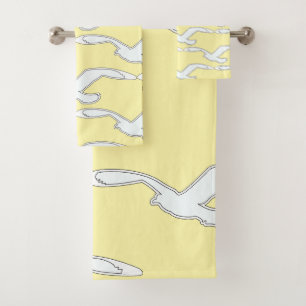 Bird In Flight Bath Accessory Yellow    Towel Set