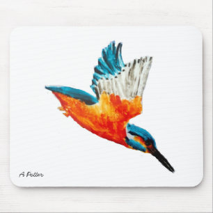 Bird in Flight Flying Kingfisher Mouse Mat