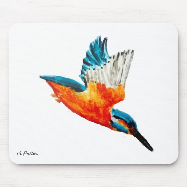 Bird in Flight Flying Kingfisher Mouse Mat (Front)