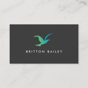 Bird in Flight Logo (Blue/Green) Business Card