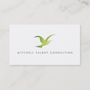 Bird in Flight Logo (Green) Business Card