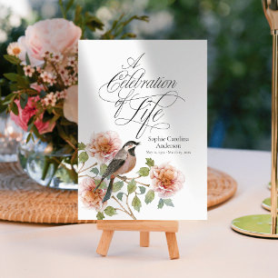 Bird in Flowers Celebration of Life Program Programme