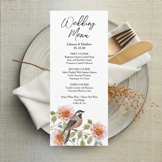 Bird in Flowers Wedding Menu (Creator Uploaded)
