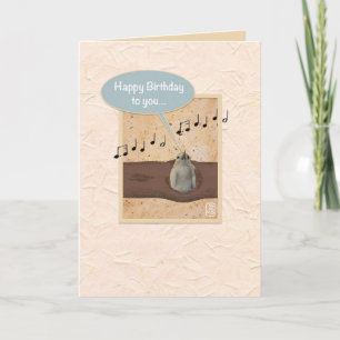 Bird in Log Blue framed 1 Birthday Card