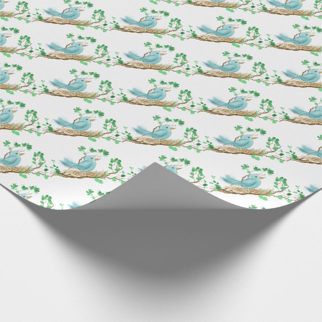 Bird in Nest Wrapping Paper (Corner)