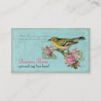 Bird in Pink Roses Business Cards