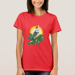 Bird in Santa Hat T-Shirt