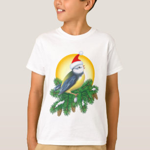 Bird in Santa Hat T-Shirt