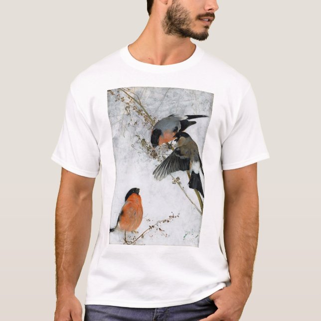 Bird in Snow, Bruno Liljefors T-Shirt (Front)