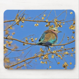 Bird in Tree and Blue Sky Photo Mouse Mat