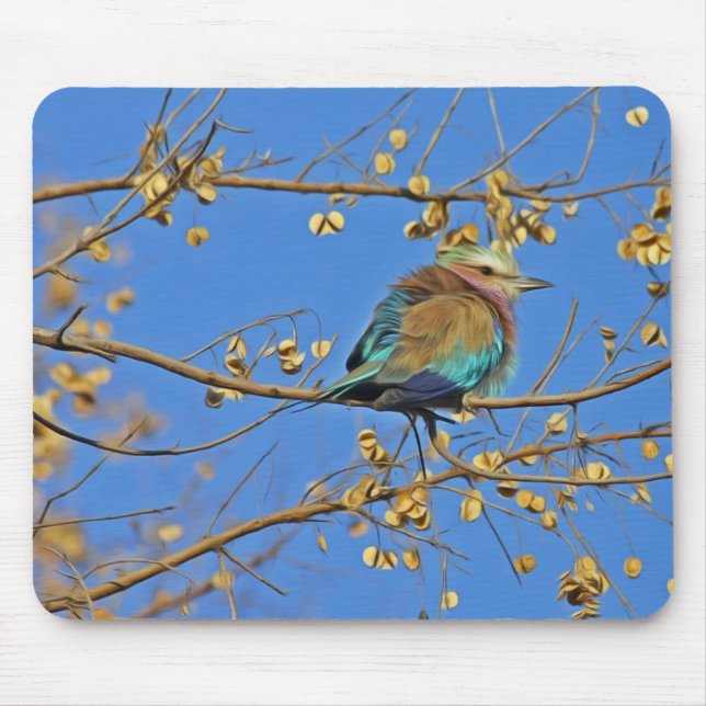 Bird in Tree and Blue Sky Photo Mouse Mat (Front)