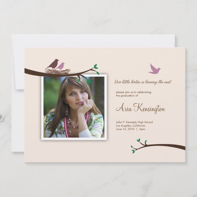 Bird leaving Nest Photo Graduation Announcement (Front)