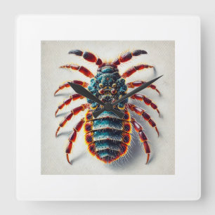 Bird Lice 070824IREF238 - Watercolor Square Wall Clock