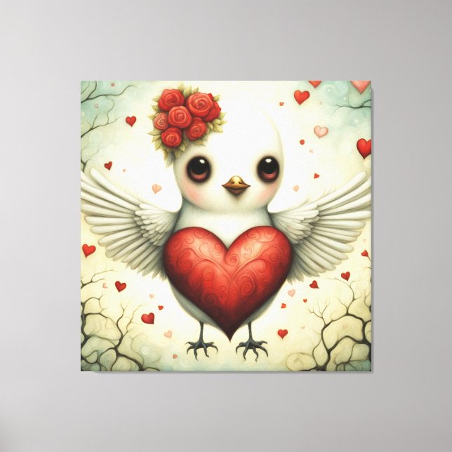 Bird Love 2 Canvas Print (Front)