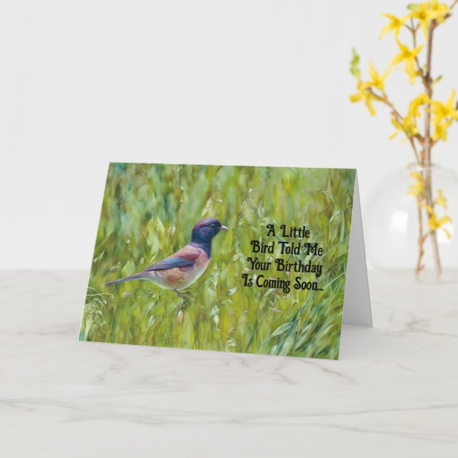 Bird Lover Cute Bird Birthday Card Friend (Yellow Flower)