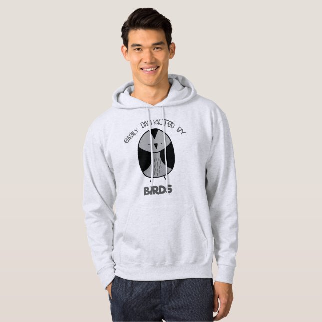 Bird Lover Gift for Bird Watchers Easily Distracte Hoodie (Front Full)