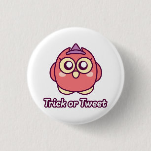 Bird Lover Halloween Cute Owl Witch 3 Cm Round Badge