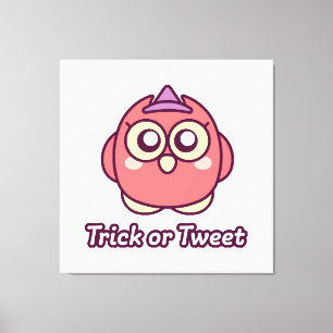 Bird Lover Halloween Cute Owl Witch Canvas Print