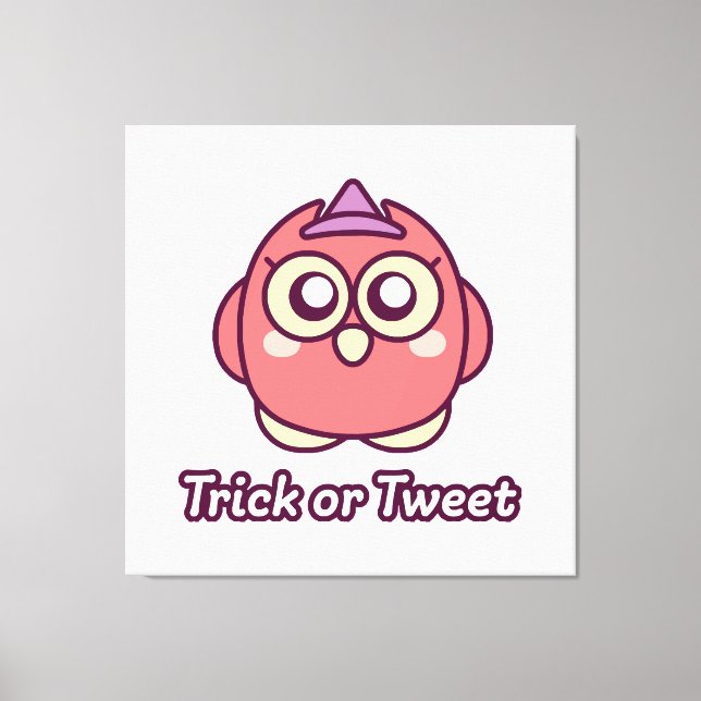 Bird Lover Halloween Cute Owl Witch Canvas Print (Front)