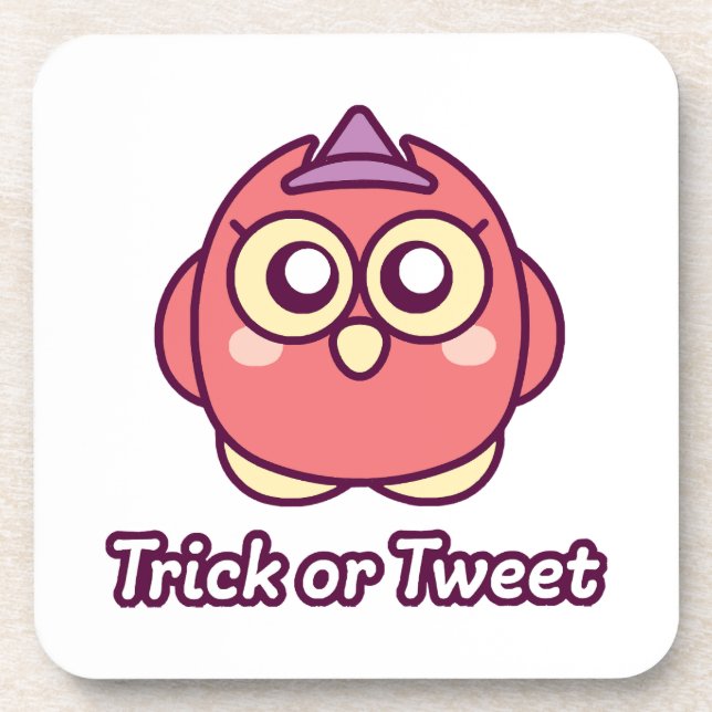 Bird Lover Halloween Cute Owl Witch Coaster (Front)