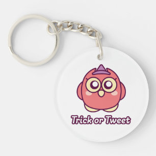 Bird Lover Halloween Cute Owl Witch Key Ring