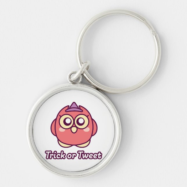 Bird Lover Halloween Cute Owl Witch Key Ring (Front)