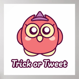 Bird Lover Halloween Cute Owl Witch Poster