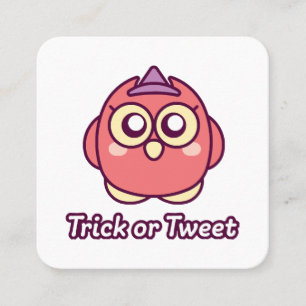 Bird Lover Halloween Cute Owl Witch Square Business Card