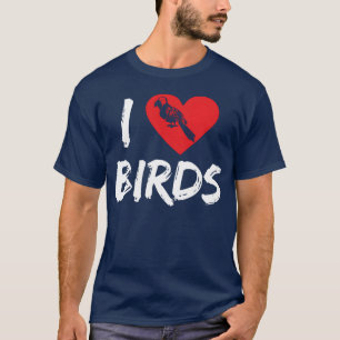 Bird Lover Heart Cute Birdwatcher Parrot Heron fri T-Shirt