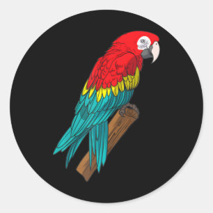 Bird Lover Parrot Perch Cockatoo Ornithologist Classic Round Sticker