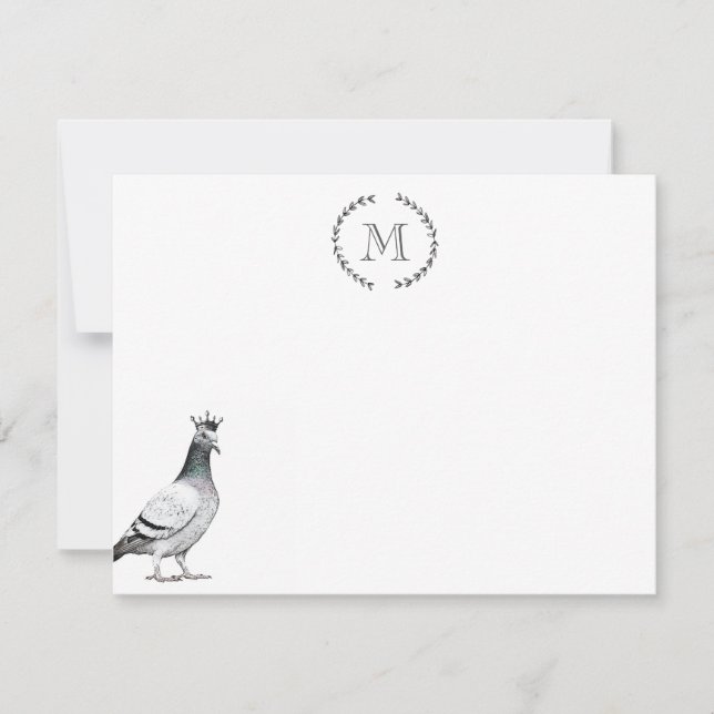 Bird Lover Pigeon Personalised Royal Card (Front)