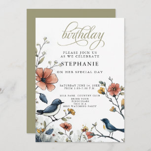 Bird Lovers Birthday Party Invitation