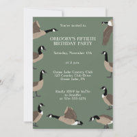 Bird Lovers Canada Geese Birthday Party Invitation