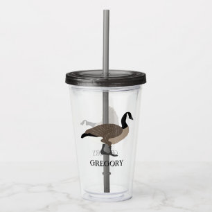 Bird Lovers Canada Geese Illustration Personalised Acrylic Tumbler