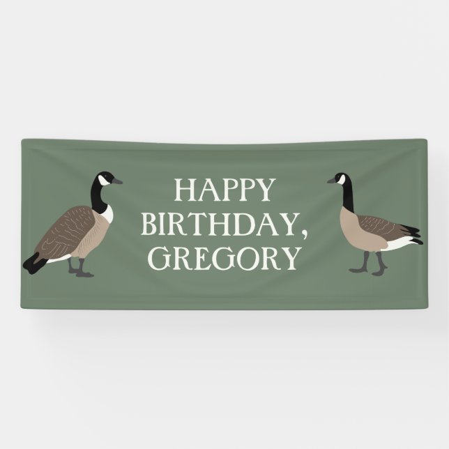 Bird Lovers Canada Geese Illustration Personalised Banner (Horizontal)