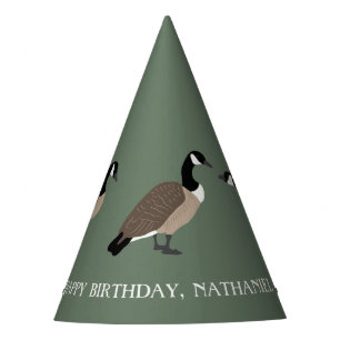 Bird Lovers Canada Geese Illustration Personalised Party Hat