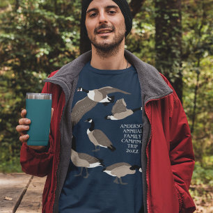 Bird Lovers Canada Geese Illustration Personalised Tri-Blend Shirt