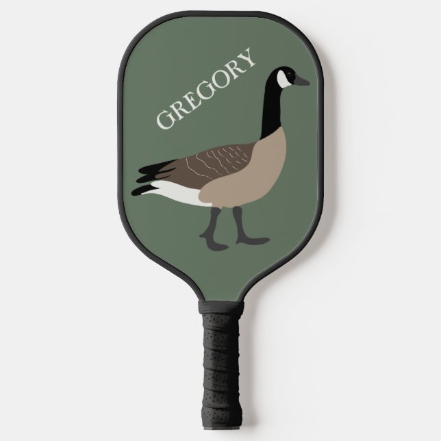Bird Lovers Canada Goose Illustration Personalised Pickleball Paddle (Front)