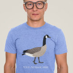 Bird Lovers Canada Goose Illustration Personalised Tri-Blend Shirt<br><div class="desc">Create a personalised accessory for bird lovers when you add your own custom message to this long sleeve t-shirt. This long sleeved graphic tee has a realistic style illustration of a Canada goose in brown, black and white. It's ready to be personalised with a name or message in white lettering....</div>