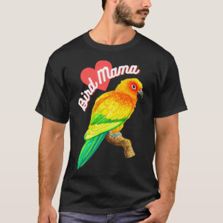 Bird Mama Sun Conure Parrot Owner Watercolor T-Shirt