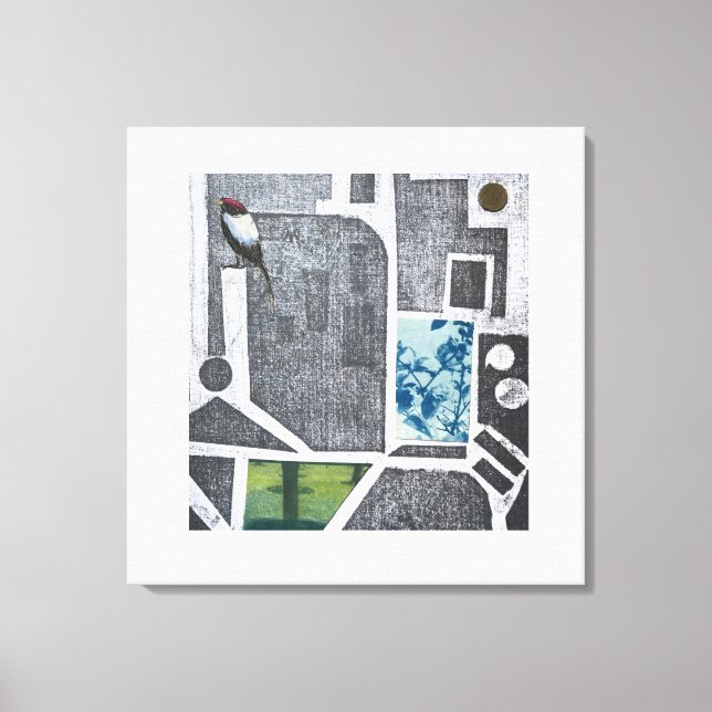 Bird Map Stretched Canvas Print (Front)