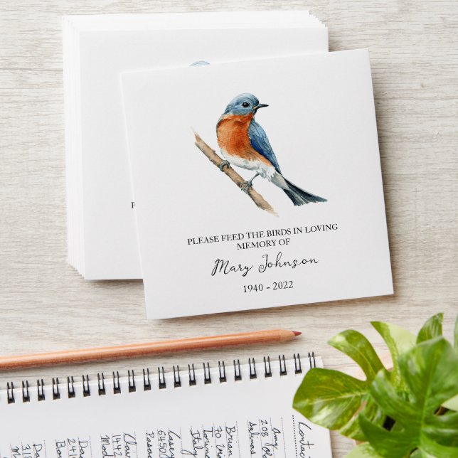 Bird Memorial Funeral Seed Envelope (Stacked)