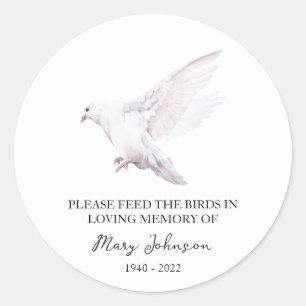 Bird Memorial Funeral Seed Packet Classic Round Sticker