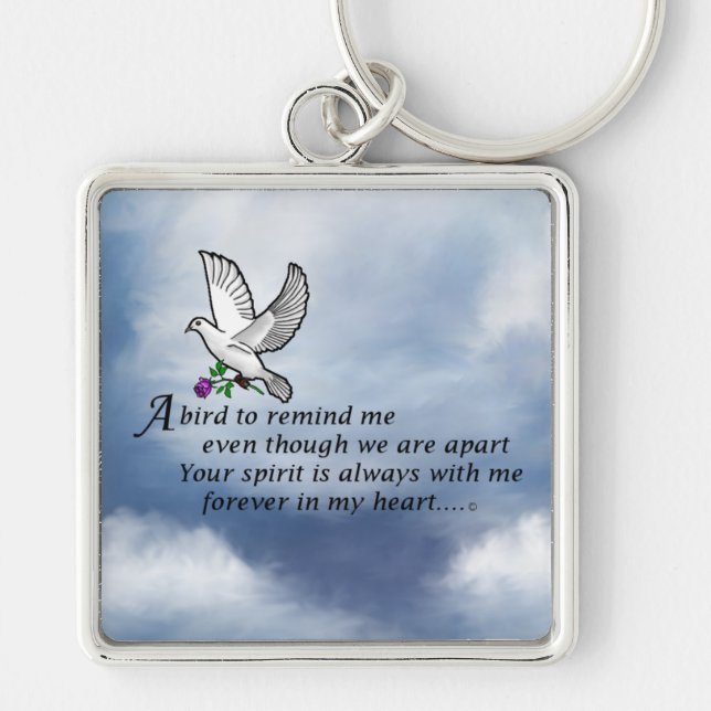 Bird Memorial Poem Key Ring (Front)