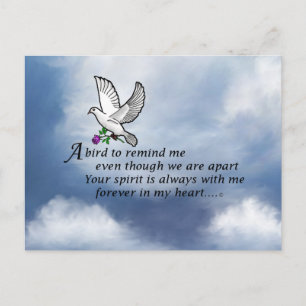 Bird Memorial Poem Postcard